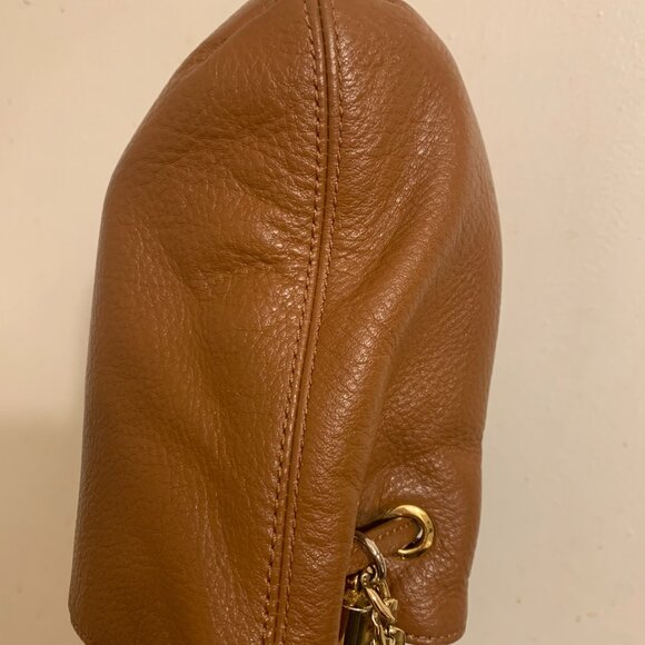 Michael Kors Brown Pheobe  Pebbled Leather Handbag Crossbody - Picture 4 of 16